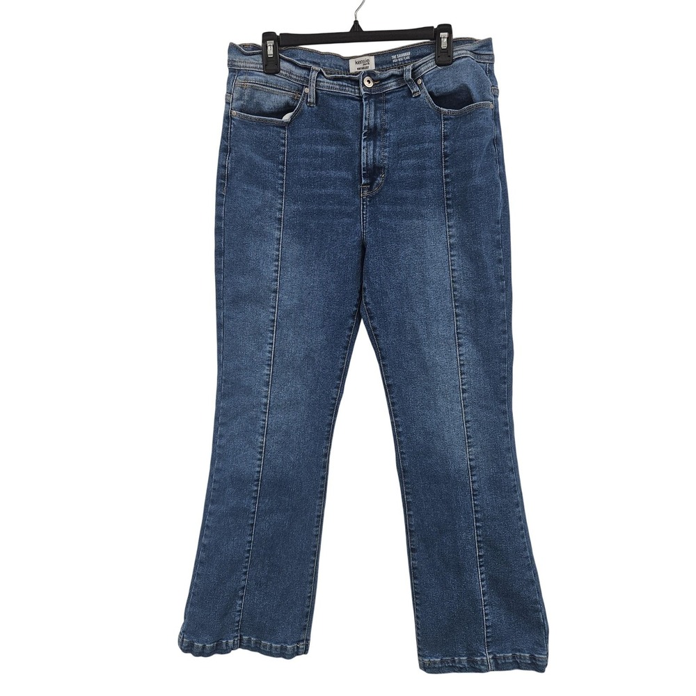 Kensie Jeans Womens 14/32 Blue The‎ Savannah High Rise Flare Stretch Denim